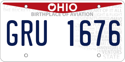 OH license plate GRU1676