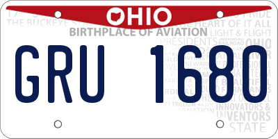 OH license plate GRU1680