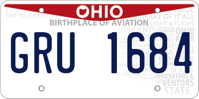 OH license plate GRU1684