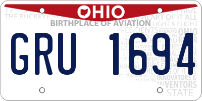 OH license plate GRU1694