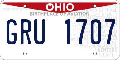 OH license plate GRU1707