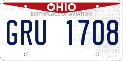 OH license plate GRU1708