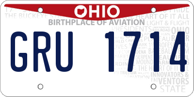 OH license plate GRU1714