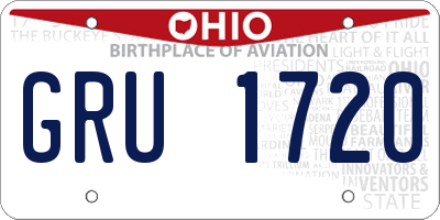 OH license plate GRU1720