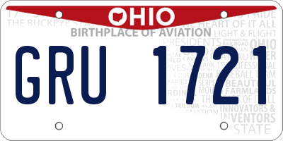 OH license plate GRU1721