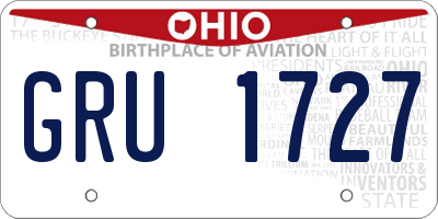 OH license plate GRU1727