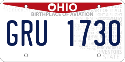 OH license plate GRU1730