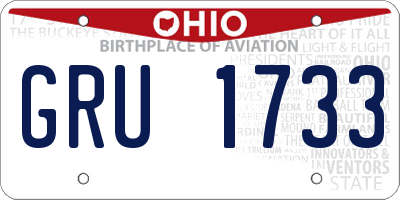OH license plate GRU1733