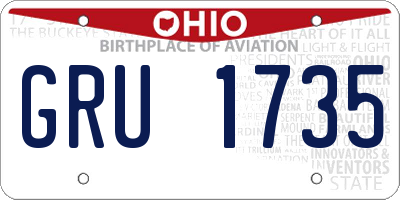 OH license plate GRU1735
