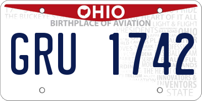 OH license plate GRU1742
