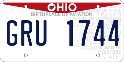OH license plate GRU1744