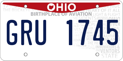 OH license plate GRU1745