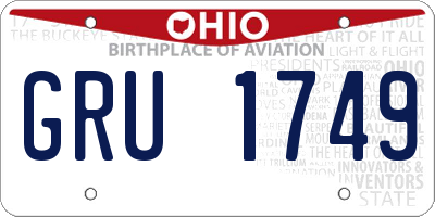 OH license plate GRU1749