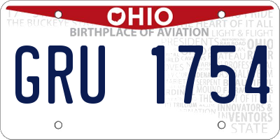 OH license plate GRU1754