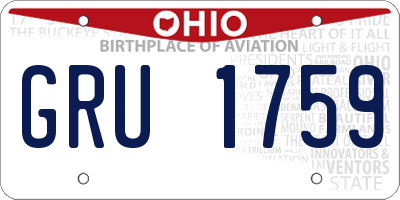 OH license plate GRU1759