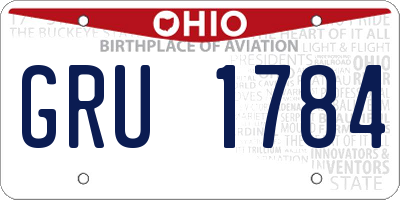 OH license plate GRU1784