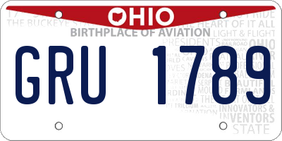 OH license plate GRU1789