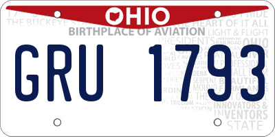 OH license plate GRU1793