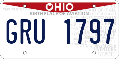 OH license plate GRU1797