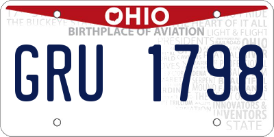 OH license plate GRU1798
