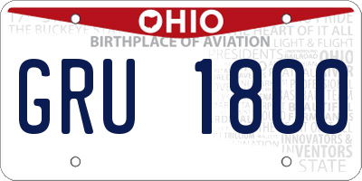 OH license plate GRU1800
