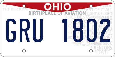 OH license plate GRU1802