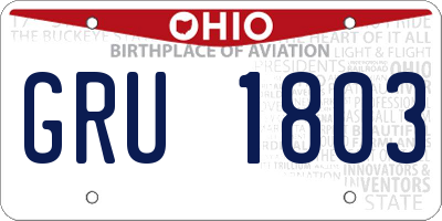OH license plate GRU1803