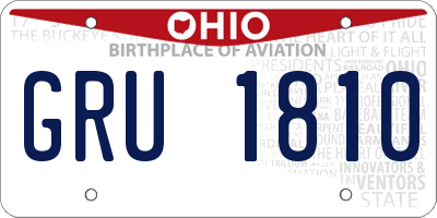 OH license plate GRU1810