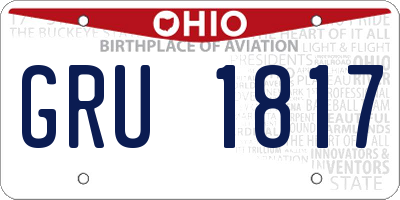 OH license plate GRU1817