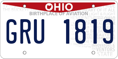 OH license plate GRU1819