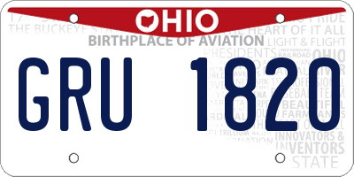 OH license plate GRU1820