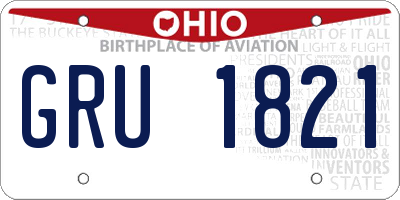 OH license plate GRU1821