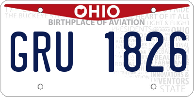 OH license plate GRU1826