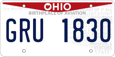 OH license plate GRU1830