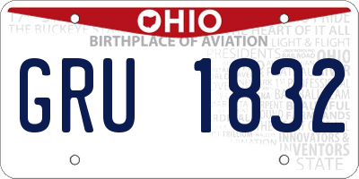 OH license plate GRU1832