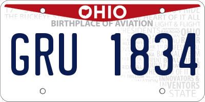 OH license plate GRU1834