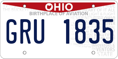 OH license plate GRU1835