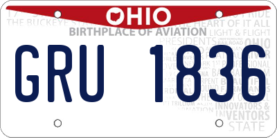 OH license plate GRU1836