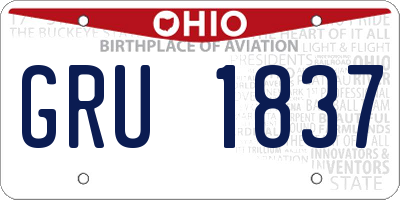 OH license plate GRU1837