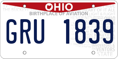 OH license plate GRU1839
