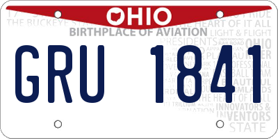 OH license plate GRU1841
