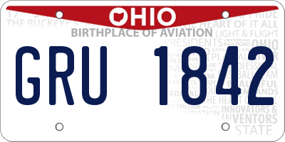 OH license plate GRU1842