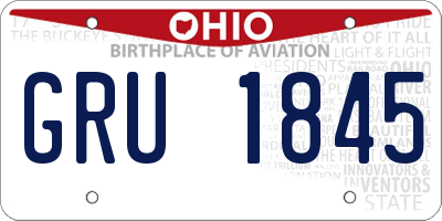 OH license plate GRU1845