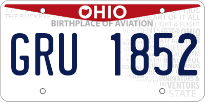 OH license plate GRU1852