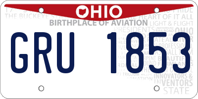 OH license plate GRU1853