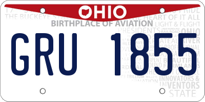 OH license plate GRU1855