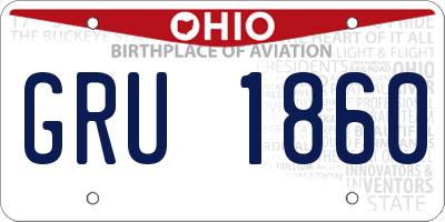 OH license plate GRU1860