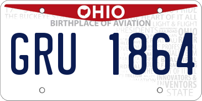 OH license plate GRU1864