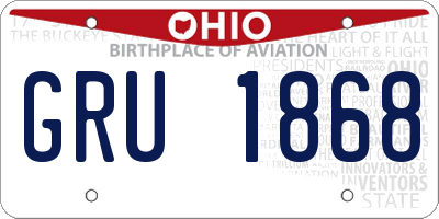 OH license plate GRU1868
