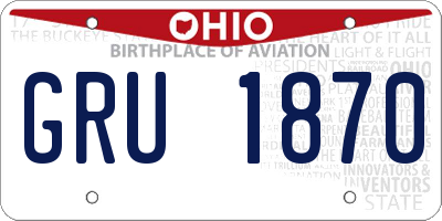 OH license plate GRU1870